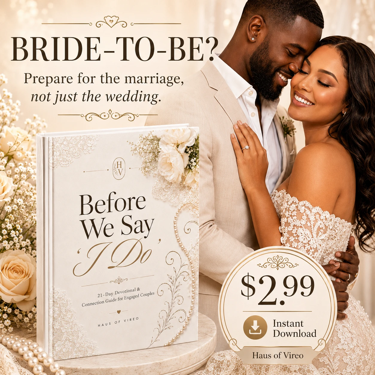 Before We Say I Do devotional for engaged couples featuring a Black bride and groom